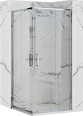 Душевое ограждение CS-21809 [90*90/190] стекло прозрачное 5мм, профиль серебро, без поддона