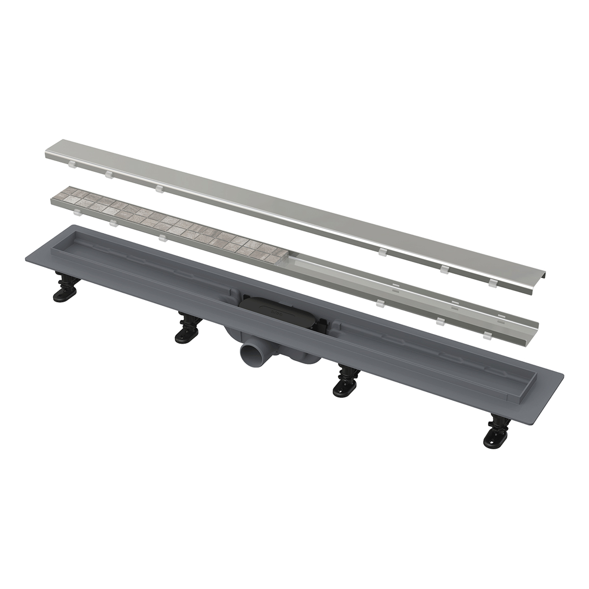 Трап 550 мм с порогами, для двусторонней решетки  (APZ19-550)