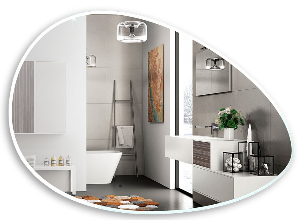 Зеркало OMEGA (920*600) LED c подсветкой и диммером, бесконтактный сенсор AZARIO