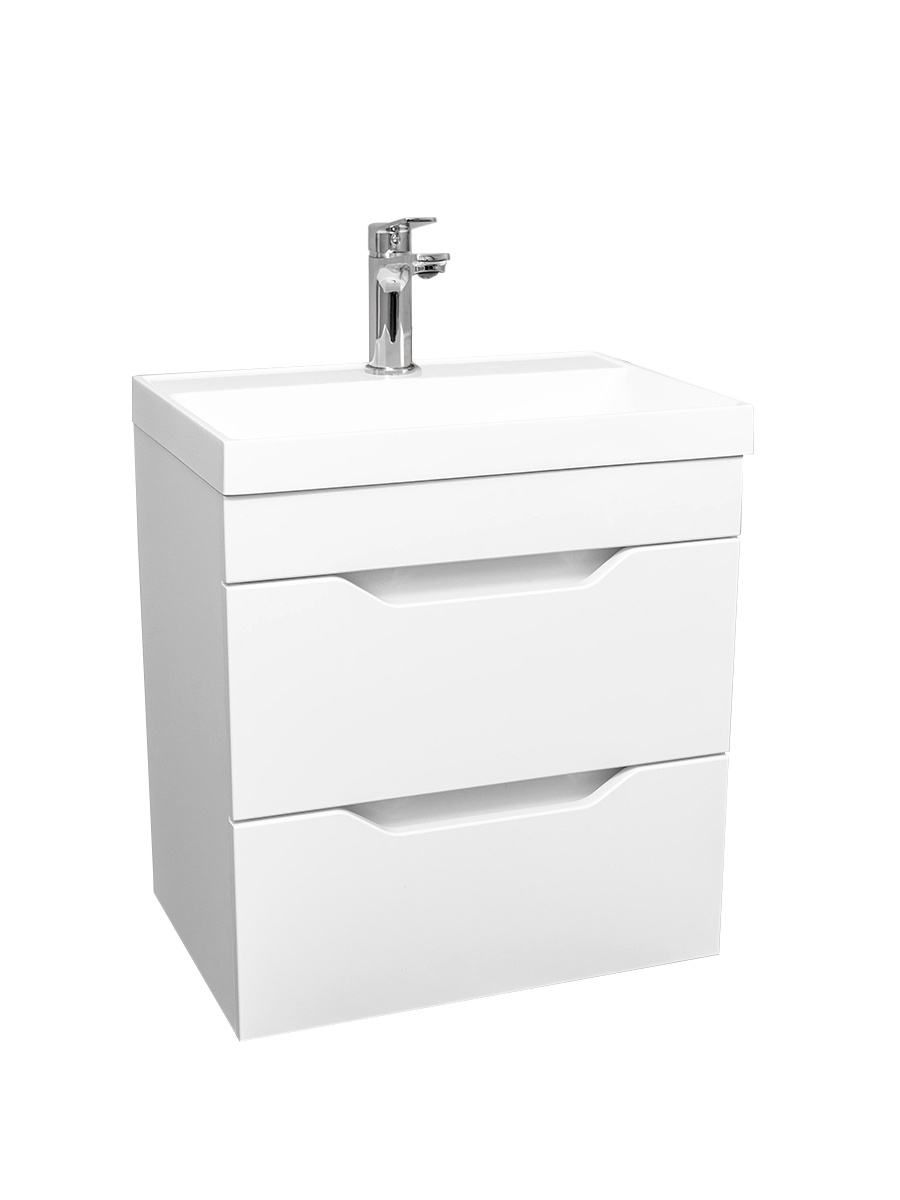 Тумба ARONA 50 подвесная AR-T50-Wdr, белая с умывальником