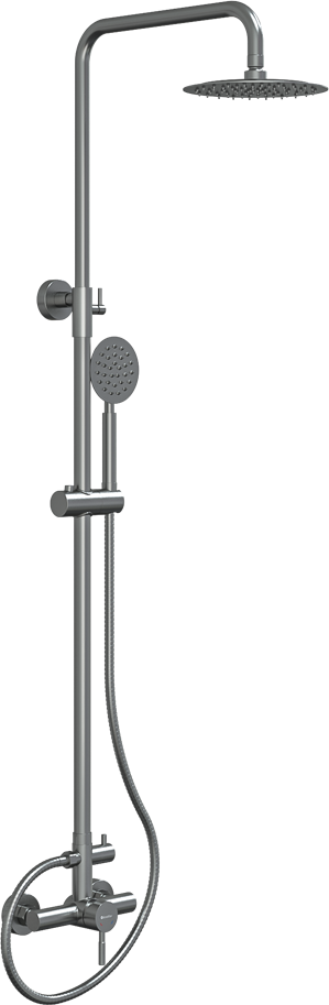 Душевая система STREAMLINE SS-06/1 с верхним душем и смесителем для душа, матовая сталь, KNOTLOR*