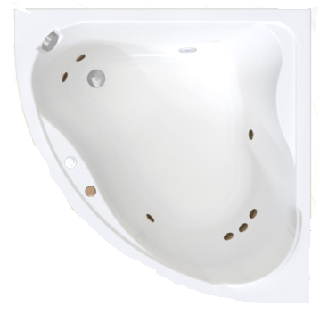 Ванна АЛЬТЕЯ [125*125*65] каркас, фронтальная панель, слив-перелив бронза, г/м "Стандарт Bronze"