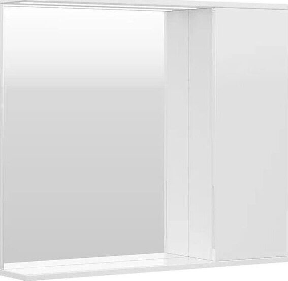 Шкаф зеркальный LAKE 80 (zsLAKE80.R-01) правый белый, встроенная подсветка