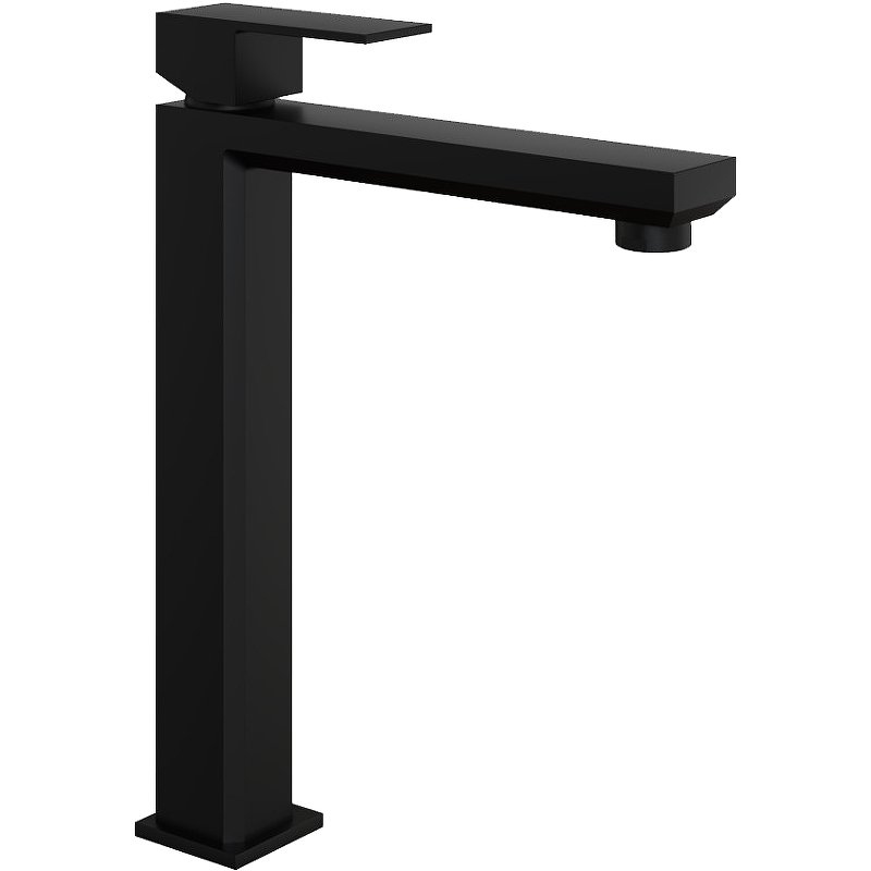 Смеситель GRAZIA  для умывальника 21PZ205LL высокий, без донного клапана, чёрный матовый PVD~