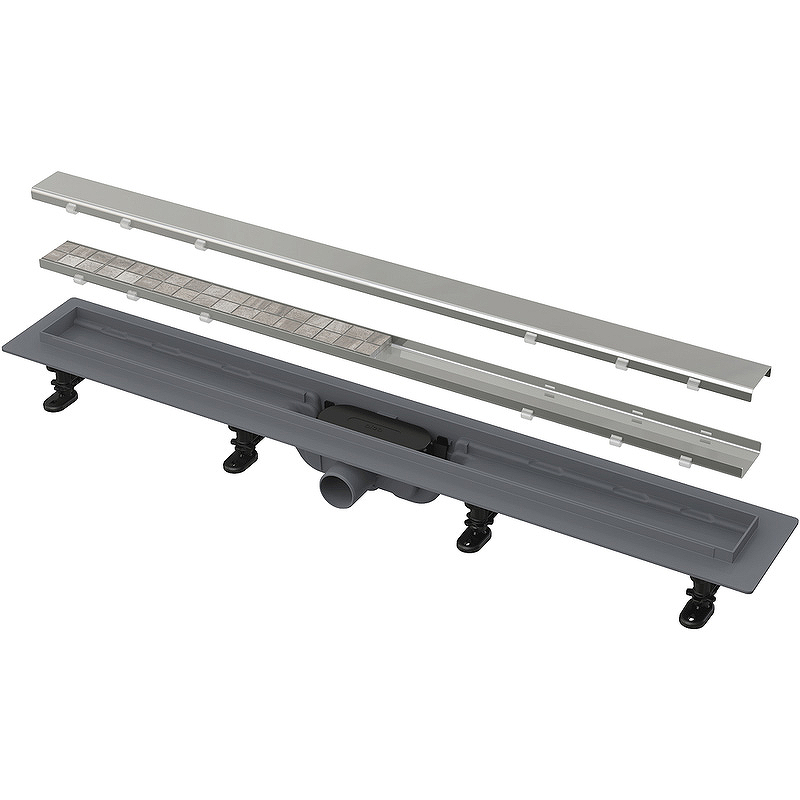 Трап 650 мм с порогами, для двусторонней решетки  (APZ19-650)решетки в комплекте