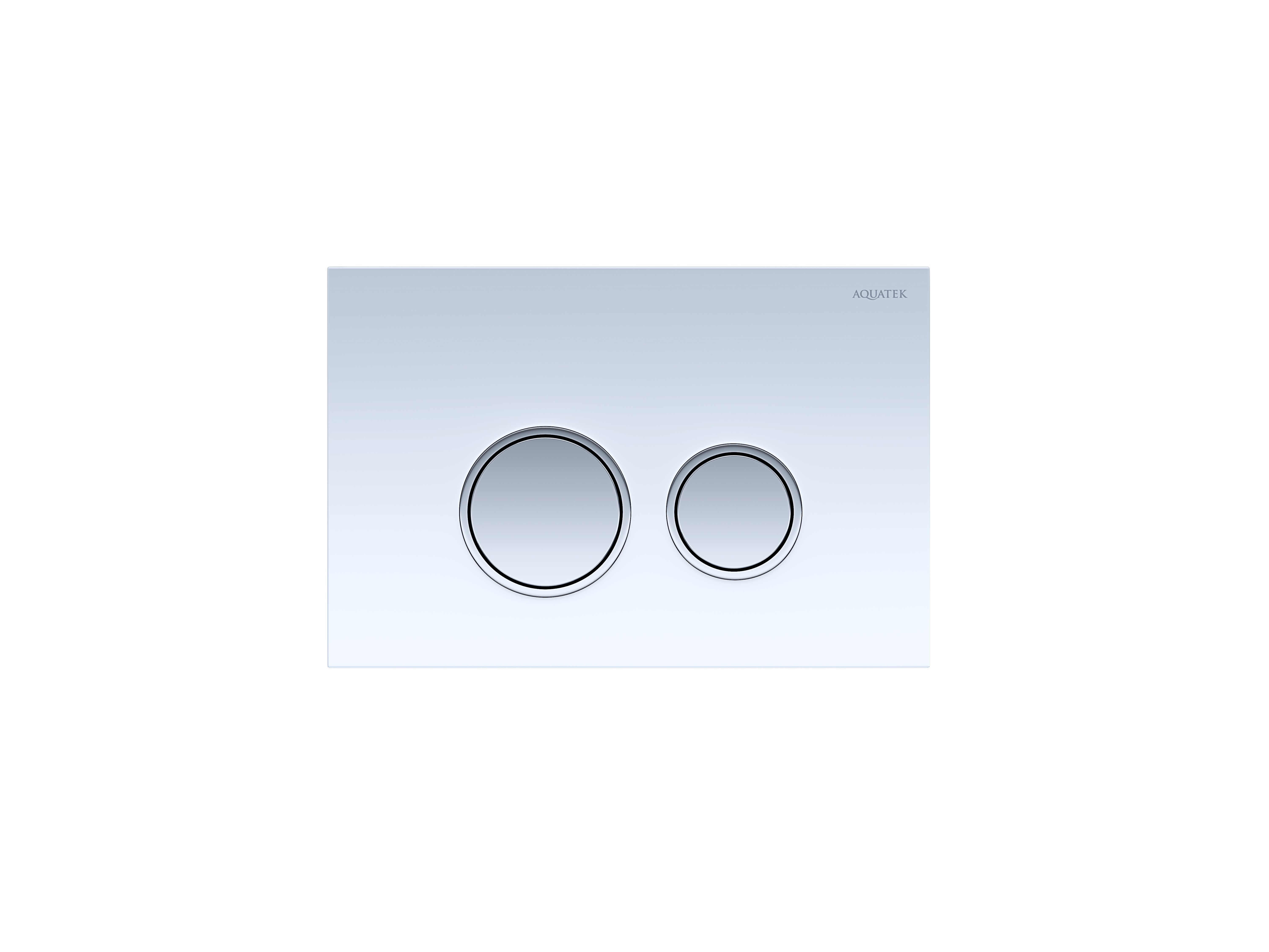 Кнопка смыва KDI-0000028 (006E1) белый, закаленное стекло (клавиши круглые, ободок хром) AQUATEK