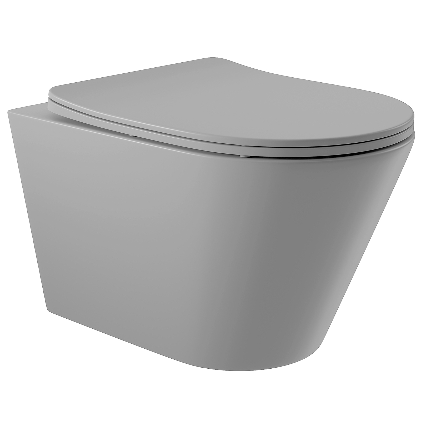 Унитаз CONE  подвесной безободковый CON0130 [525*360*320] , крышка/сиденье микролифт, серый матовый