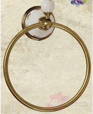 Полотенцедержатель PROVANCE кольцо, керамика с декором (ML.PRO-60.508,BR) бронза