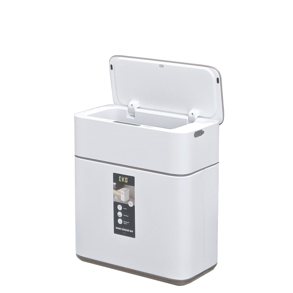 Ведро EKO EK9240 RP-8L-MW сенсорное 8 литров, перезаряжаемое, белый