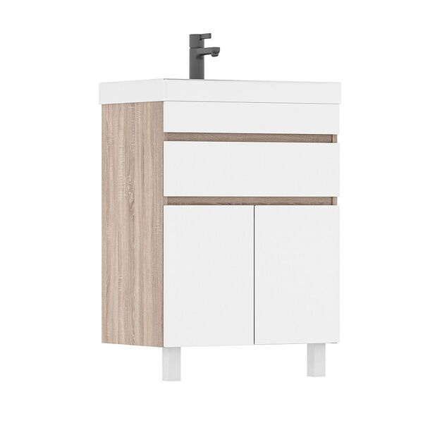 Тумба CONTY 60 напольная (TN CNT60.2D.1Y-01) 2 двери, 1 ящик с раковиной Lake 60