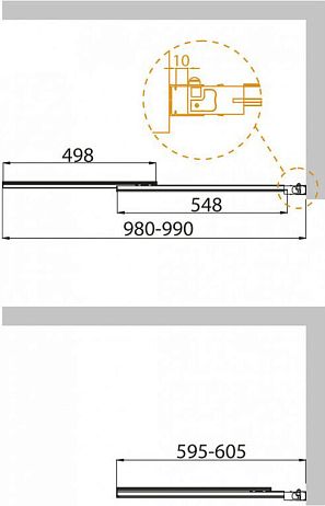 Шторка на ванну SLIDER-VF-11-100/150-P-Cr [100*150] стекло Punto, профиль хром