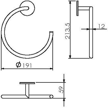 Полотенцедержатель MOLVENO  кольцо на клейкой основе 3М (30838A)*
