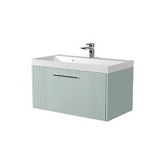 Тумба АЛЬБА 70 (170329) подвесная, цвет мята, 1 ящик с раковиной Слим 70*