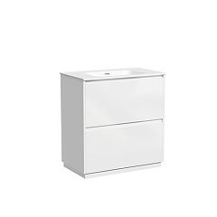 Тумба LIBRA FLOOR 80 [790х450х840] напольная (LB80FW) 2 ящика, БЕЗ умывальника, белый глянец