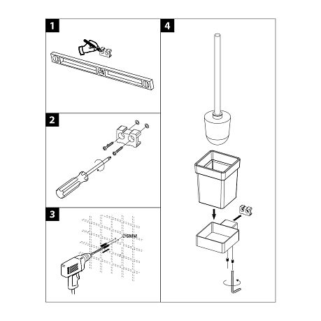 Ёршик Lemark SMOOTH LINE настенный графит керамика 9766021 