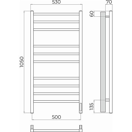 Полотенцесушитель ВАТИКАН П10 [500*1050] электрический*