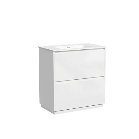 Тумба LIBRA FLOOR 80 [790х450х840] напольная (LB80FW) 2 ящика, БЕЗ умывальника, белый глянец