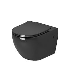 Унитаз GROSSMAN подвесной GR-4411BS [560х360х350], безободковый, черный, крышка/сиденье микролифт*