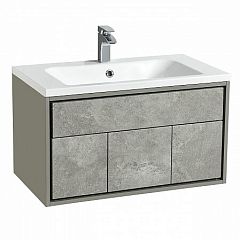 Тумба УЭЛЬС 80 [80*45] подвесная, тёмный шоколад с раковиной Брук 80 (1A2141K1WAC30)*