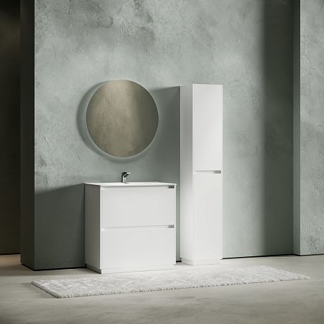 Тумба LIBRA FLOOR 80 [790х450х840] напольная (LB80FW) 2 ящика, БЕЗ умывальника, белый глянец