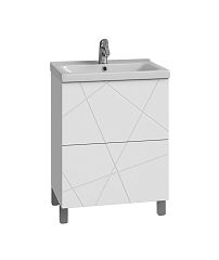 Тумба GEOMETRY напольная 500-0-2 белый, умывальник Como (400 tn.GEO.COM.50.2Y компл) VIGO