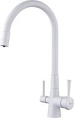 Смеситель COMFORT для кухни с гибким изливом с подключением к фильтру, белый (LM3075W)*
