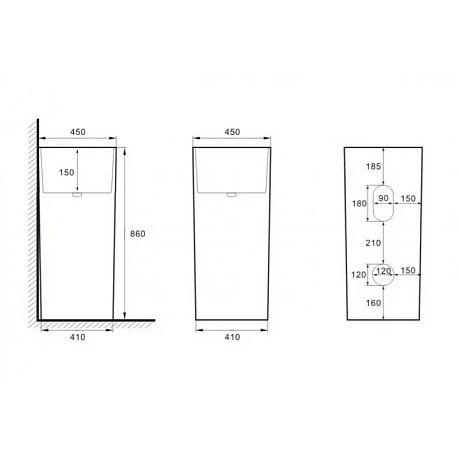 Умывальник-моноблок SL-4014 [450x450x860] белый*