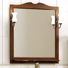 Зеркало Клио 80 нагал, светильник Рустика бронза (2шт) (82*12/103)*