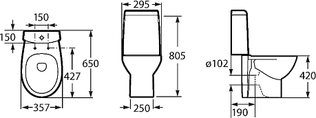 Унитаз VICTORIA NORD крышка/сиденье тонкое, плавное закрытие (342ND7000,341ND0000,ZRU9302919)