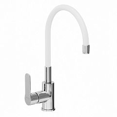 Смеситель KITCHEN для кухни с высоким гибким изливом AV9002W, белый AVRORA*