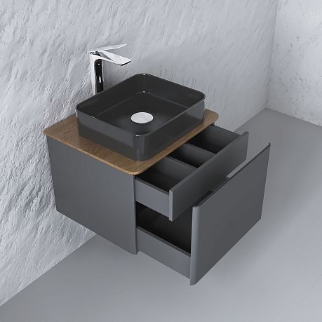 Тумба MORELLE 60 [59,4*44,2*50] подвесная Антрацит/Трюфель Mrl.01.60/P/A-T/RL БЕЗ УМЫВАЛЬНИКА*