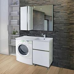 Тумба LOTOS 110 прав.(тумба напольн.под умыв.85, умывальник правый лит., кроншт., сиф.вып)