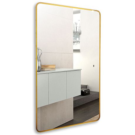 Зеркало INCANTO [600*1000] LED подсветка, бесконтактный сенсор, золотой декор ,гор/верт. AZARIO **