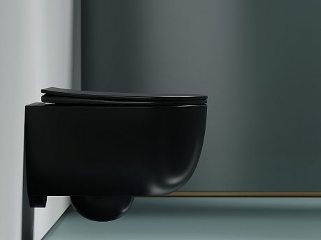 Унитаз MODENA Rimless CN6063MDH подвесной, темный антрацит матовый  крышка/сиденье микролифт*