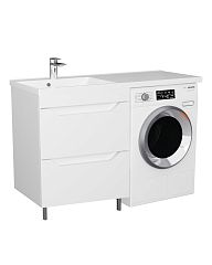 Тумба СОХО 47 напольная, белый, 2 ящика с раковиной Marshall 110 левая