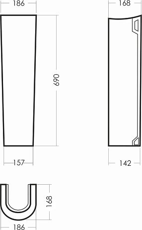 Умывальник АТТИКА 55 с пьедесталом и креплениями, Sanita*