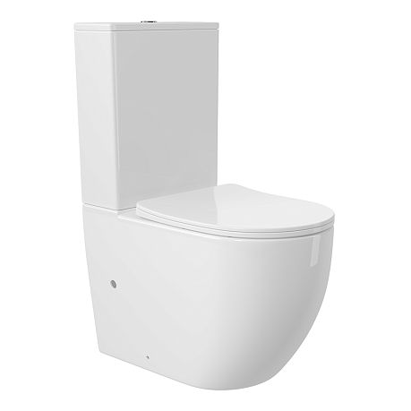 Унитаз OVO Plus напольный безободковый Торнадо AQDSOVOT9210[610*360] крышка/сиденье микролифт,белый