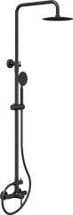 Душевая система STREAMLINE SS-06/2 с верхним душем и смесителем для душа, чёрный, KNOTLOR*