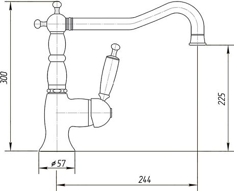 Смеситель CUCINA OXFORD для кухни (ML.CUC-6382BI.CR) белая ручка хром