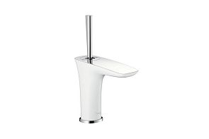 Смеситель PURA VIDA для умывальника 15075400 (гибкая подводка, накидная гайка 3/8) хром/белый