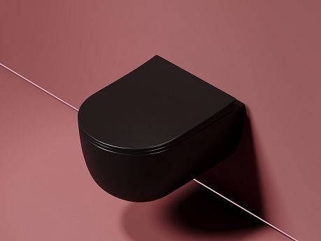 Унитаз MODENA Rimless CN6063MB подвесной, чёрный матовый крышка/сиденье микролифт*