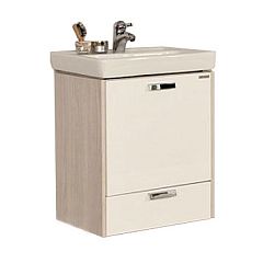 Тумба ЙОРК 55 белый/ясень фабрик с умывальником Тигода 55 мини (1A170801YOAV0)