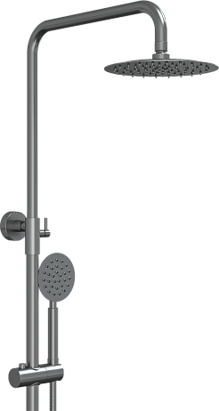 Душевая система STREAMLINE SS-06/1 с верхним душем и смесителем для душа, матовая сталь, KNOTLOR*