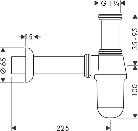 Сифон FLOWSTAR 52053000 для умывальника 1 1/4", хром