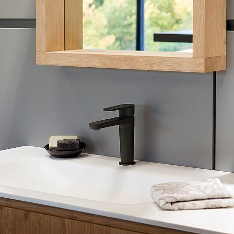 Смеситель ALEXIA 3604NM для умывальника, чёрный