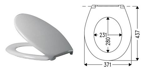 Крышка/сиденье КОСТА ПЮР дюропласт стальное крепление, микролифт I0101Y*