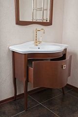 Тумба NICOLE [90*57*87] орех, золото (BNI83.OR) с раковиной (CON90B1)