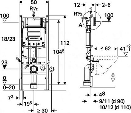 Комплект GEBERIT ICON 500.362.00I 4в1 (111.362.00.5, 204060000, 574130000)*