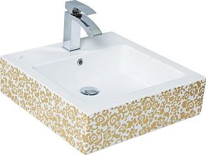 Умывальник DALMA DECOR GUL цветы золото TP256