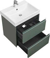Тумба ONA 600 зеленый матовый 2 ящ. A857613513, умывальник Ona 60 ZRU9307561*